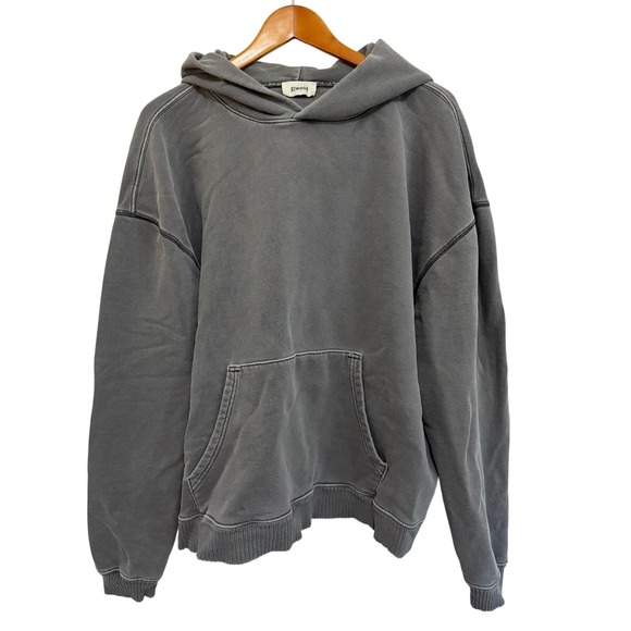 Elwood Tops - Elwood Women Hoodie XL Charcoal Grey Organic Cotton Oversized Streetwear lounge